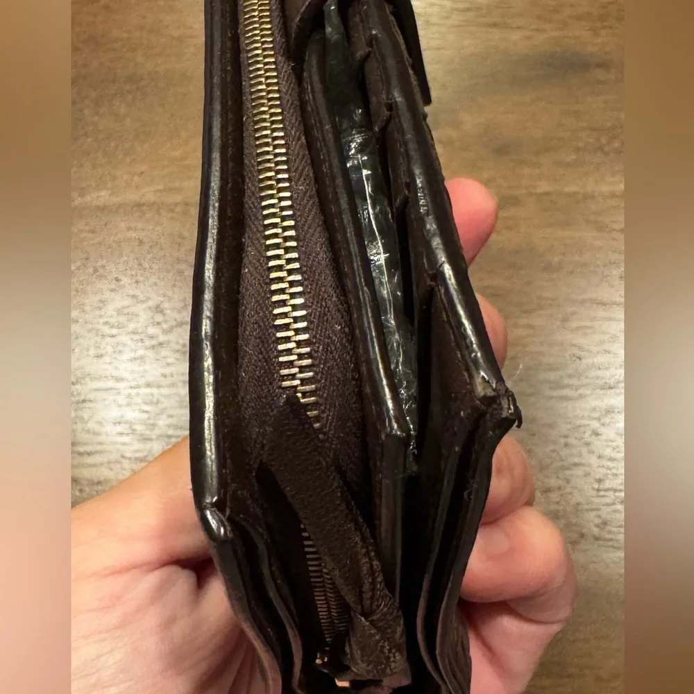Bottega Veneta Brown Leather Signature Woven Two Sided Wallet